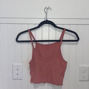 Brandy Melville cropped scallop pink tank J. Galt